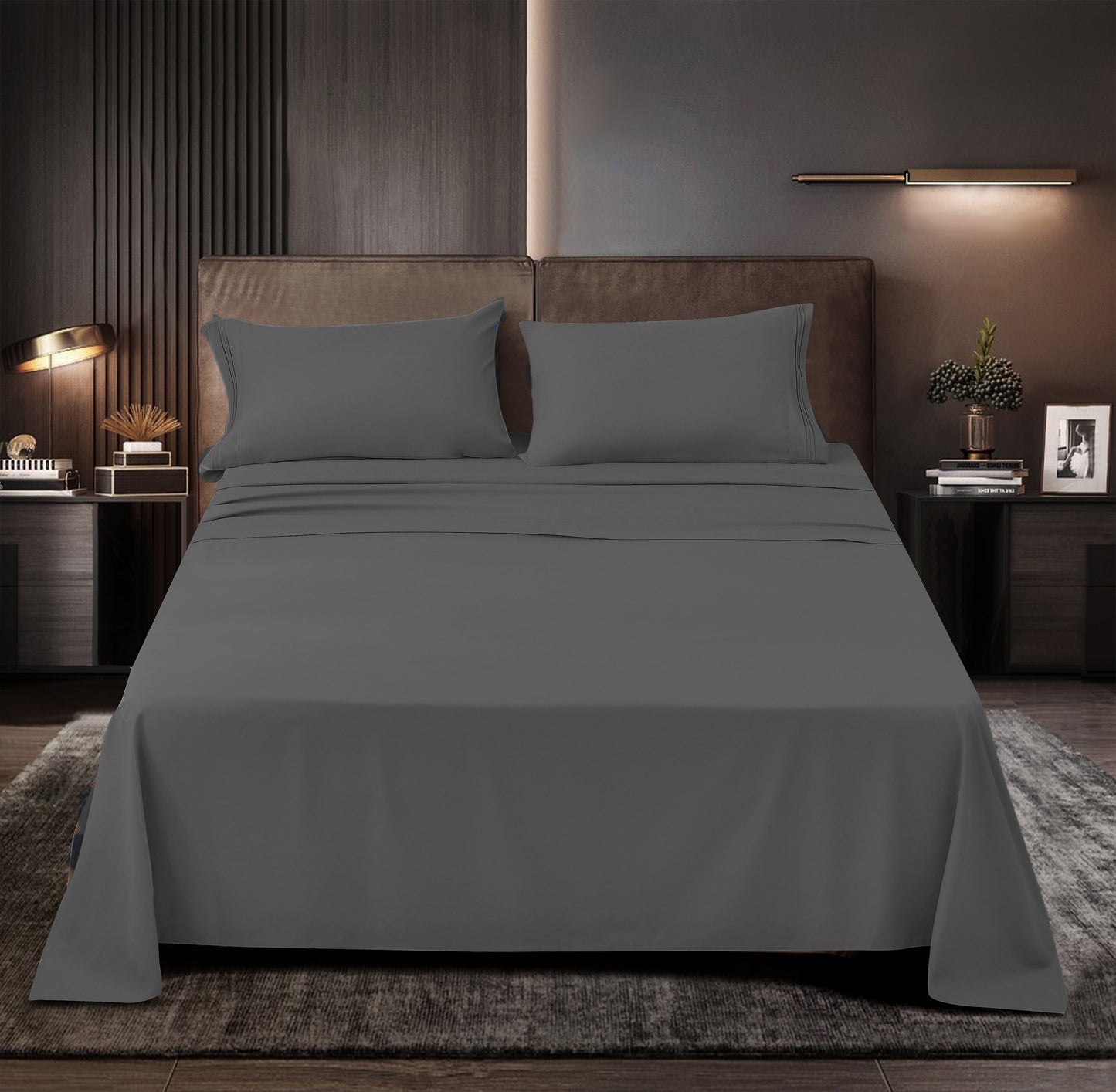 Rayon Bamboo Sheets Set Full Gray Sheets Deep Pocket 4 Piece