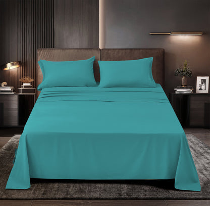 Rayon Bamboo Sheets Set Twin XL Teal Sheets Deep Pocket 3 Piece