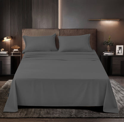Rayon Bamboo Sheets Set Full Gray Sheets Deep Pocket 4 Piece