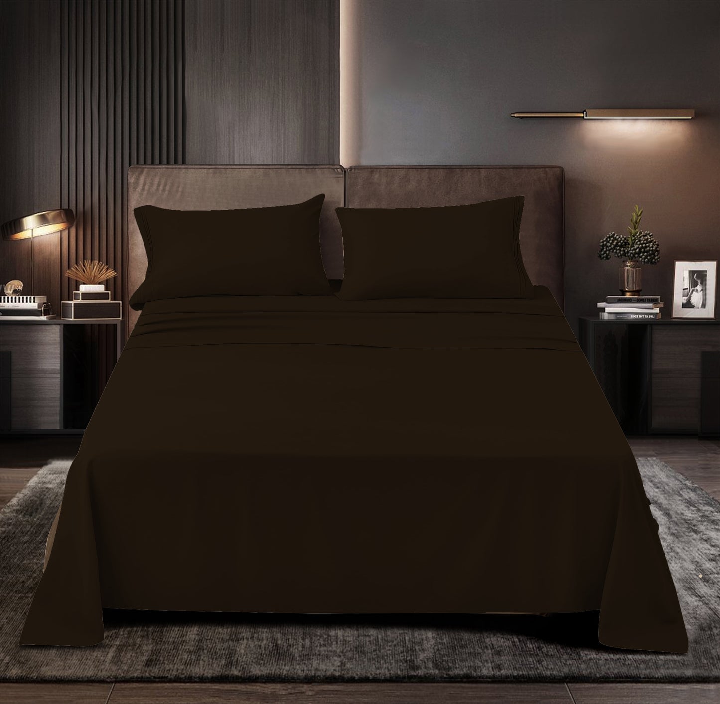 Rayon Bamboo Sheets Set Twin Coffee Sheets Deep Pocket 3 Piece