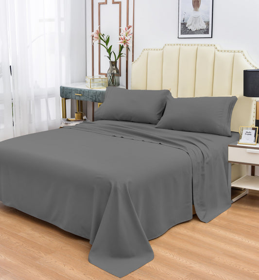 Rayon Bamboo Sheets Set Full Gray Sheets Deep Pocket 4 Piece