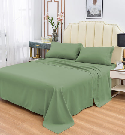 Rayon Bamboo Sheets Set Queen Sage Green Sheets Deep Pocket 4 Piece