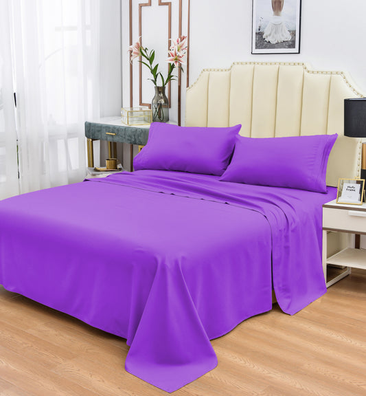Rayon Bamboo Sheets Set Split King Violet Sheets Deep Pocket 5 Piece