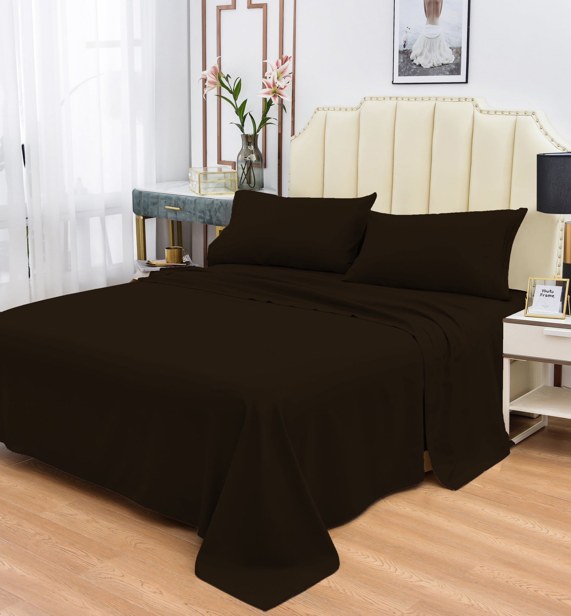 Rayon Bamboo Sheets Set Twin Coffee Sheets Deep Pocket 3 Piece