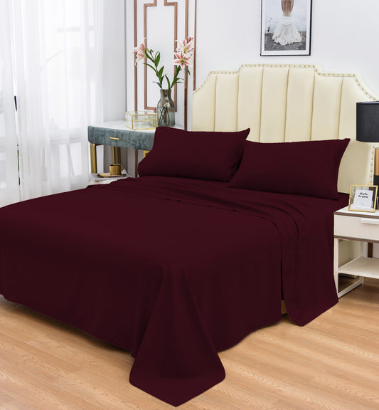 Rayon Bamboo Sheets Set Twin XL Eggplant Sheets Deep Pocket 3 Piece