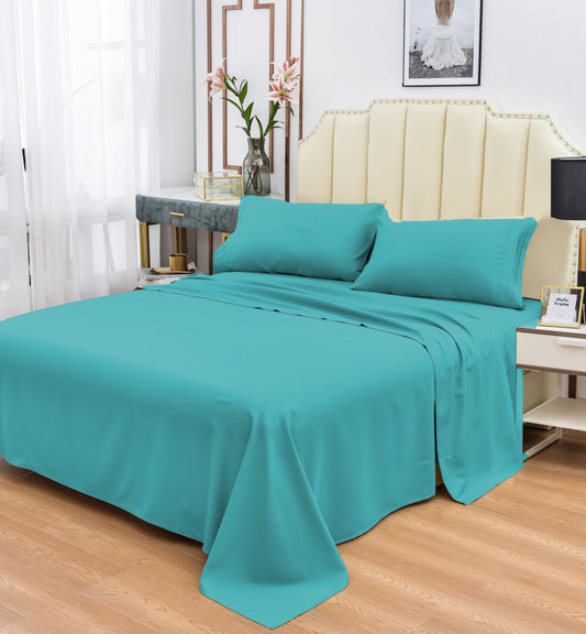 Rayon Bamboo Sheets Set Twin XL Teal Sheets Deep Pocket 3 Piece