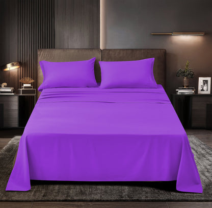 Rayon Bamboo Sheets Set Split King Violet Sheets Deep Pocket 5 Piece